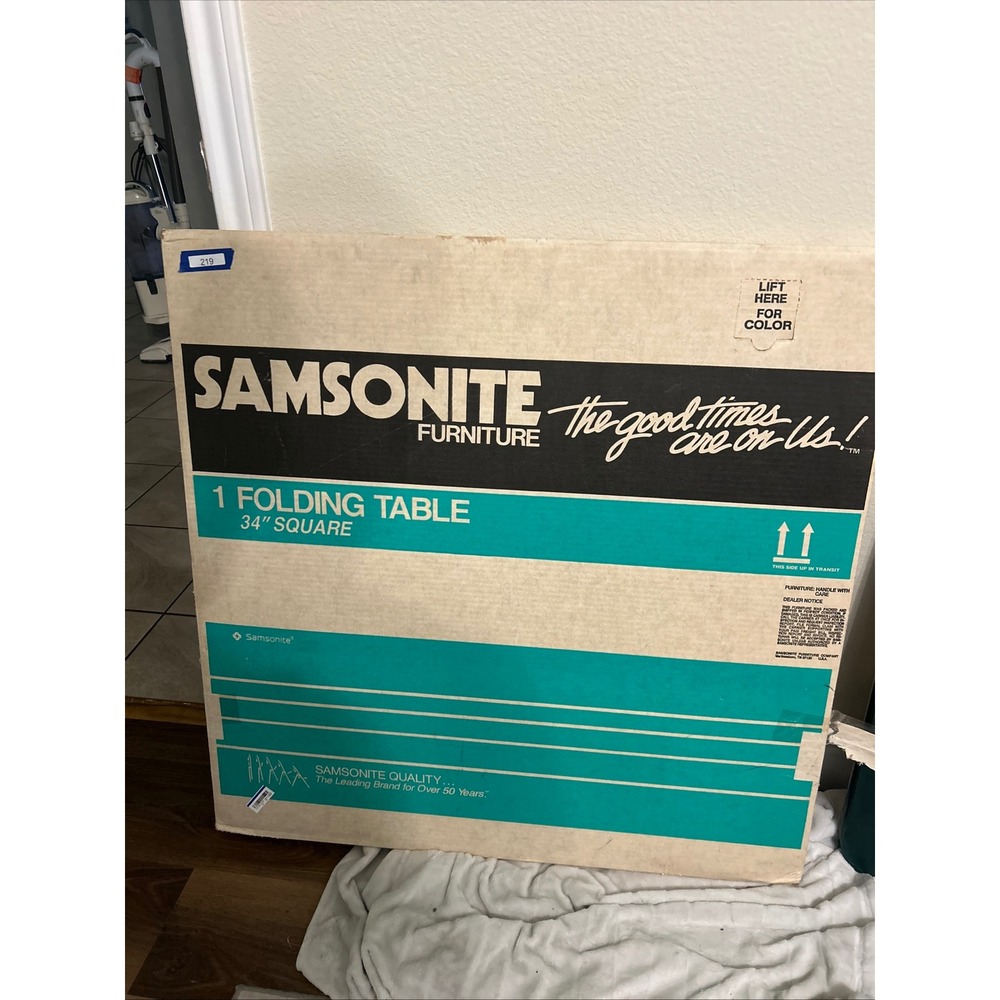 Samsonite Vintage 34" Square Folding Card Table Green Model USA 1993 MCM